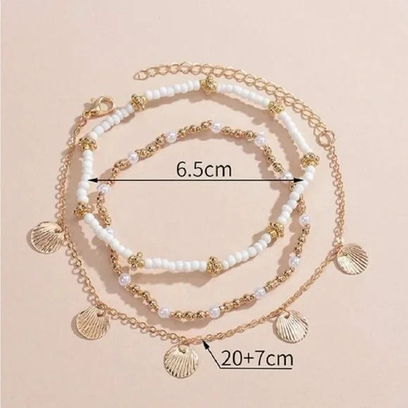 ✨Seashell Round Charm Anklet (Boutique) - Picture 4 of 5